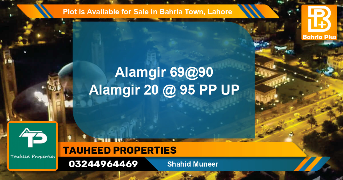 Residential Plot for Sale in Bahria Town, Lahore - (BP-90447)