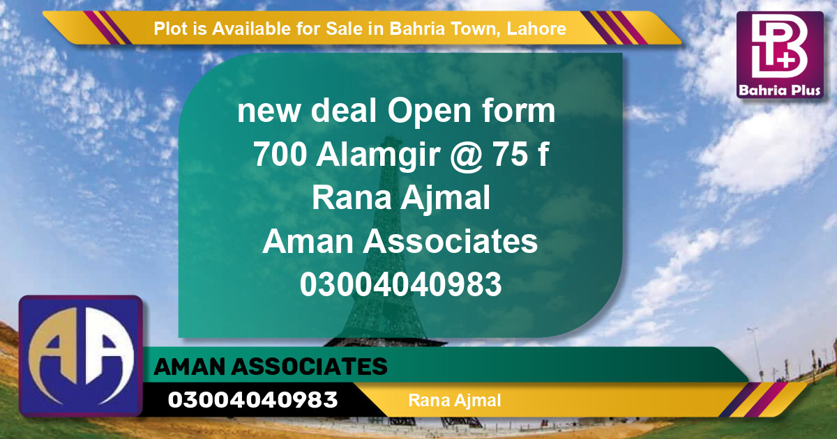 Residential Plot for Sale in Bahria Town, Lahore - (BP-90461)