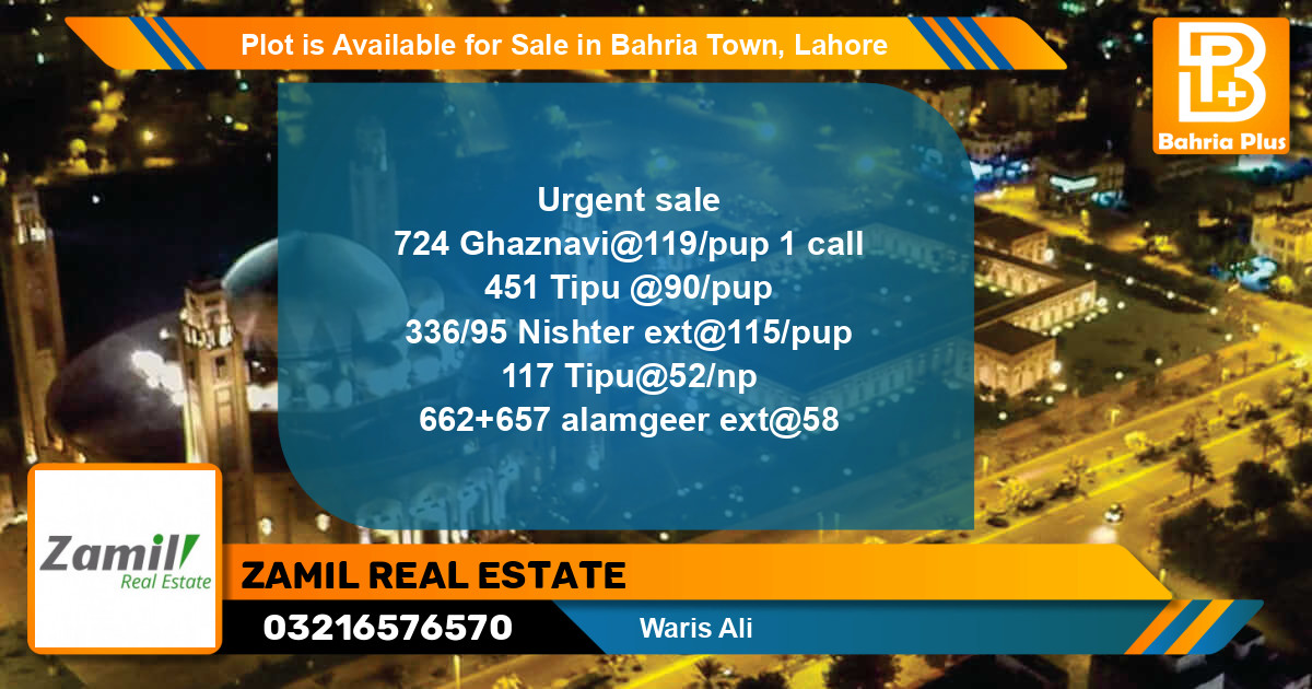 Residential Plot for Sale in Bahria Town, Lahore - (BP-90464)