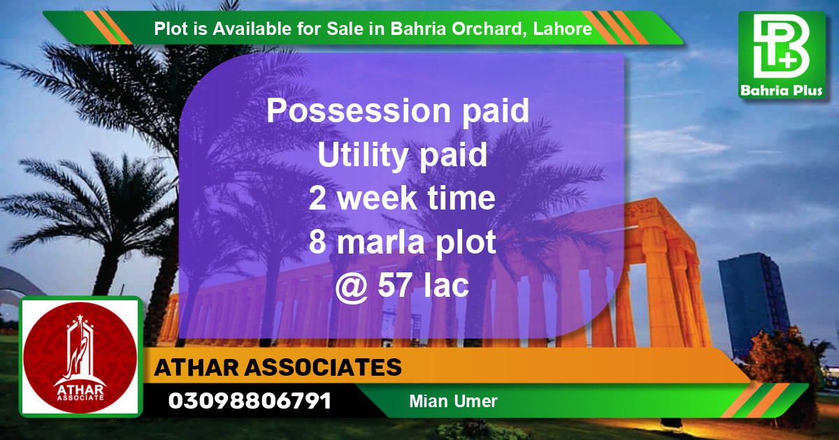 Residential Plot for Sale in Bahria Orchard, Lahore - (BP-90469)