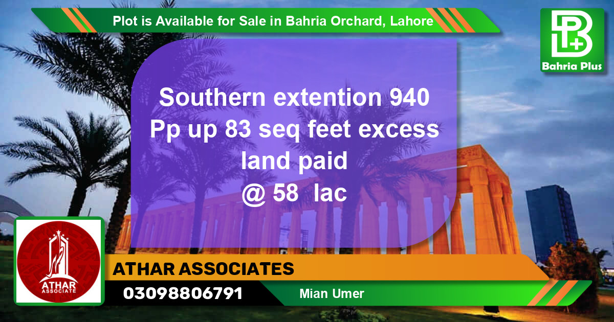 Residential Plot for Sale in Bahria Orchard, Lahore - (BP-90476)