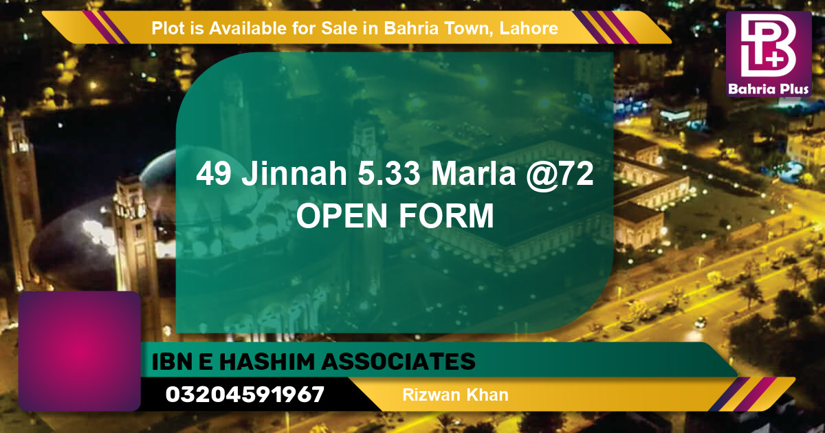 Residential Plot for Sale in Bahria Town, Lahore - (BP-90487)