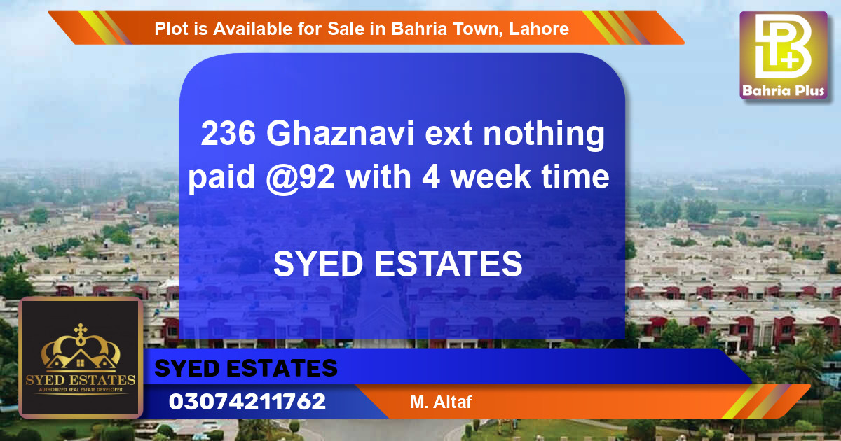 Residential Plot for Sale in Bahria Town, Lahore - (BP-90518)