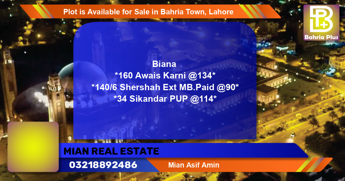 Residential Plot for Sale in Bahria Town, Lahore - (BP-90519)