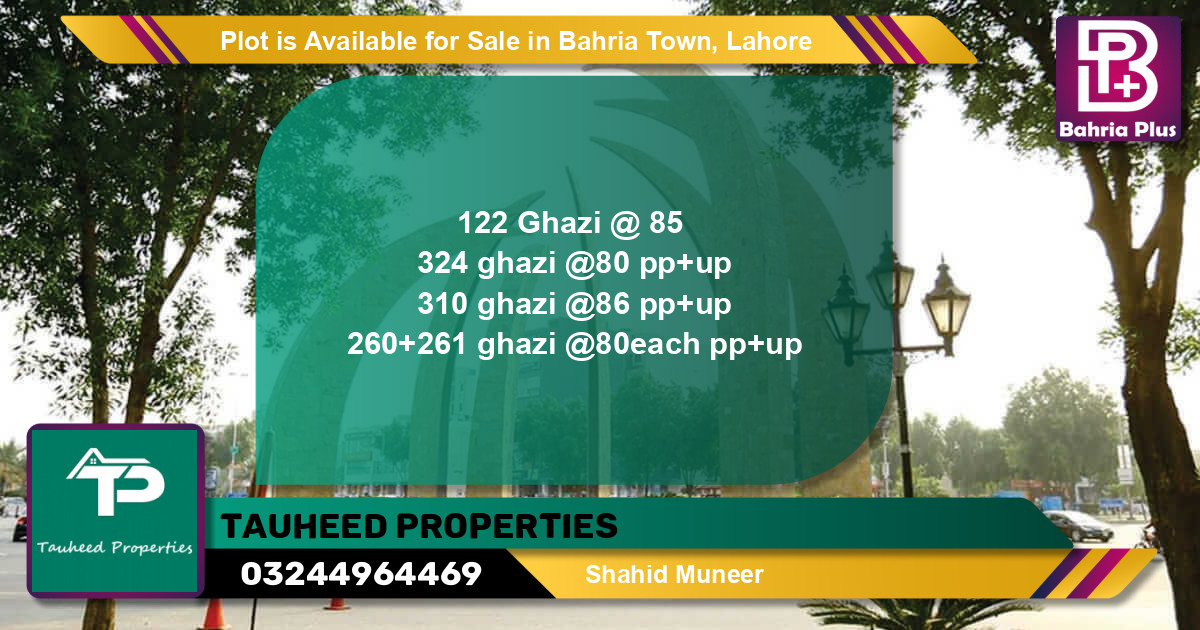 Residential Plot for Sale in Bahria Town, Lahore - (BP-90554)