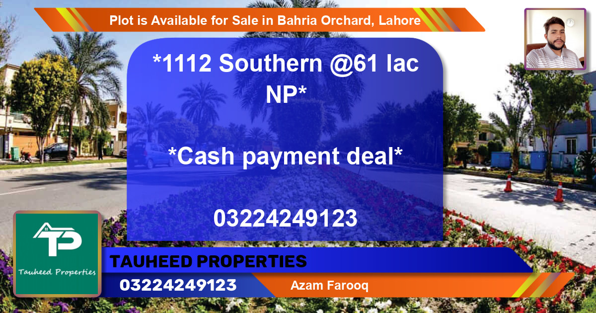 Residential Plot for Sale in Bahria Orchard, Lahore - (BP-90567)