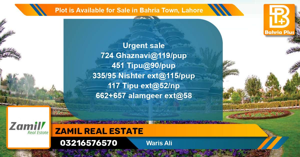 Residential Plot for Sale in Bahria Town, Lahore - (BP-90573)