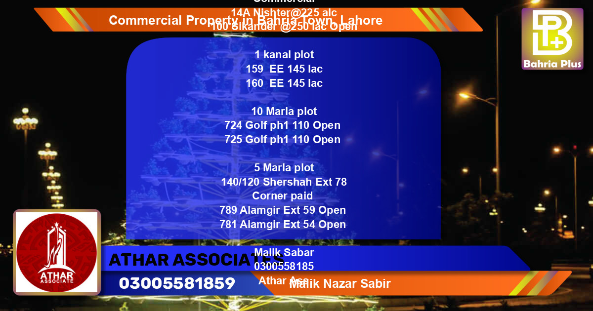 Commercial Property for Sale in Bahria Town, Lahore - (BP-90574)