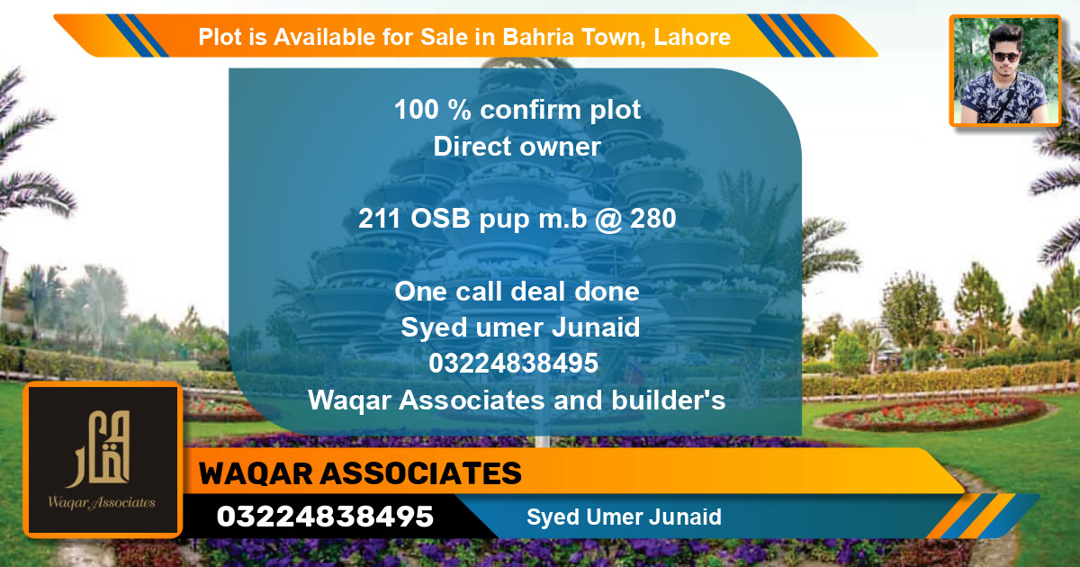 Residential Plot for Sale in Bahria Town, Lahore - (BP-90581)