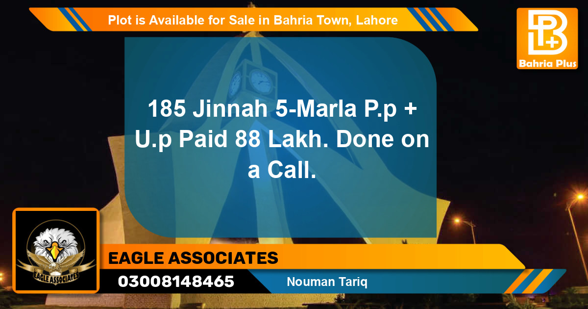 Residential Plot for Sale in Bahria Town, Lahore - (BP-90600)