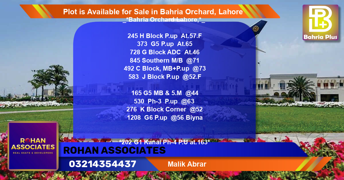 Residential Plot for Sale in Bahria Orchard, Lahore - (BP-90645)