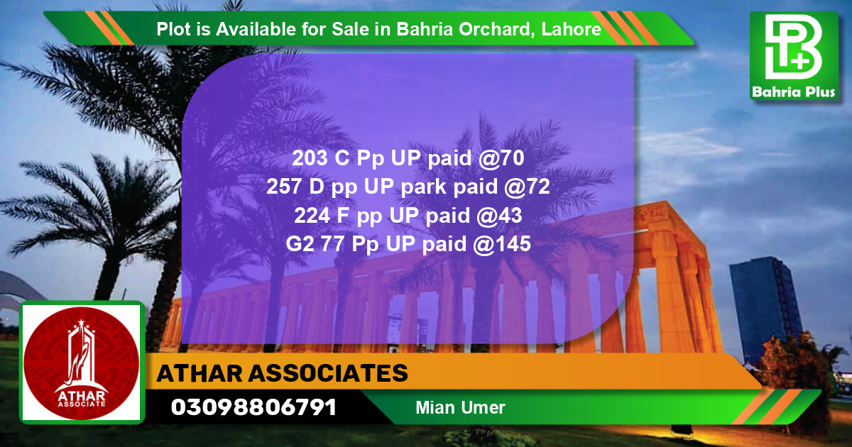 Residential Plot for Sale in Bahria Orchard, Lahore - (BP-90659)