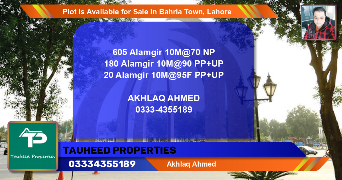 Residential Plot for Sale in Bahria Town, Lahore - (BP-90676)