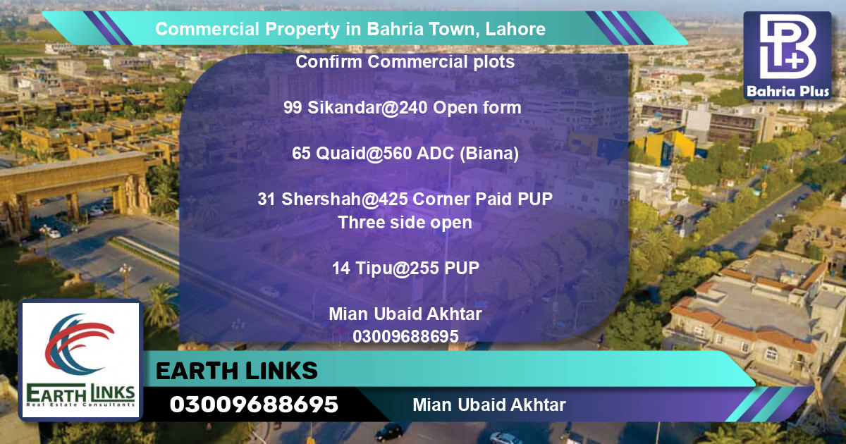 Commercial Property for Sale in Bahria Town, Lahore - (BP-90705)