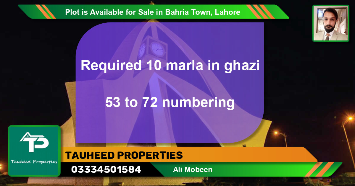 Residential Plot for Sale in Bahria Town, Lahore - (BP-90734)