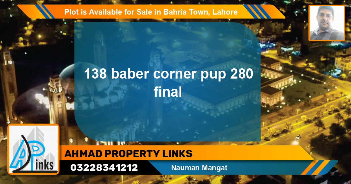 Residential Plot for Sale in Bahria Town, Lahore - (BP-90742)