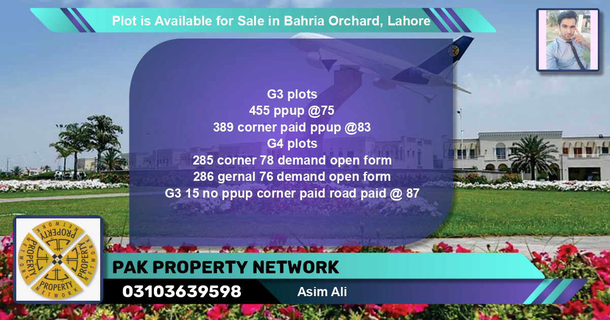 Residential Plot for Sale in Bahria Orchard, Lahore - (BP-90749)