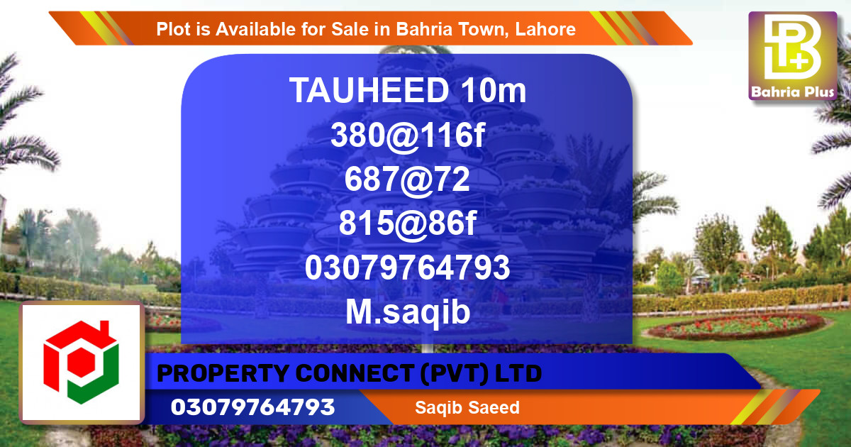 Residential Plot for Sale in Bahria Town, Lahore - (BP-90760)