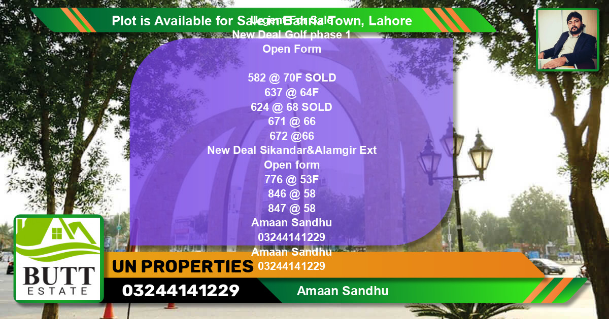Residential Plot for Sale in Bahria Town, Lahore - (BP-90765)