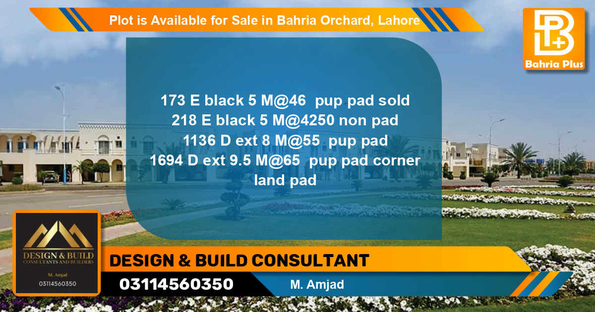 Residential Plot for Sale in Bahria Orchard, Lahore - (BP-90769)
