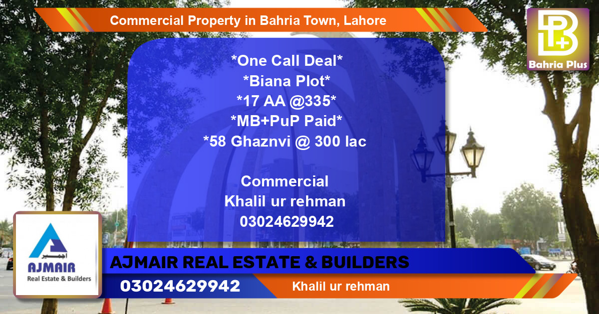 Commercial Property for Sale in Bahria Town, Lahore - (BP-90787)