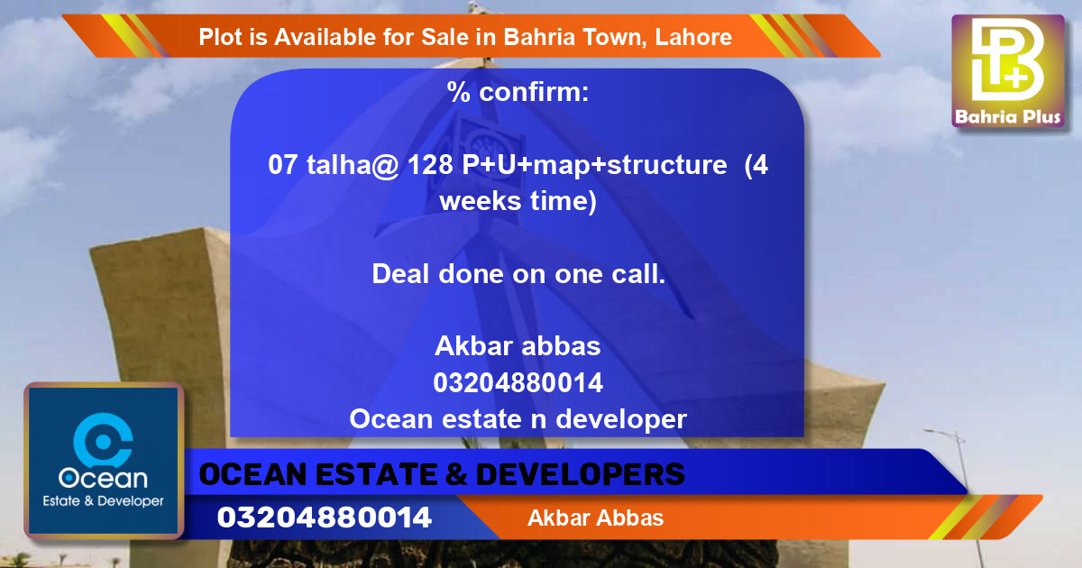Residential Plot for Sale in Bahria Town, Lahore - (BP-90793)