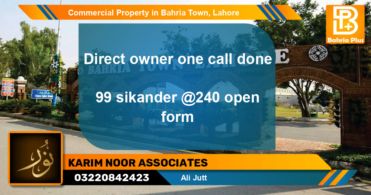 Commercial Property for Sale in Bahria Town, Lahore - (BP-90798)