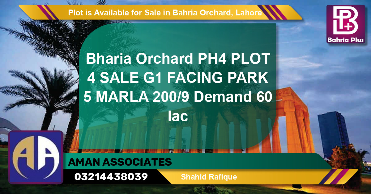 Residential Plot for Sale in Bahria Orchard, Lahore - (BP-90807)