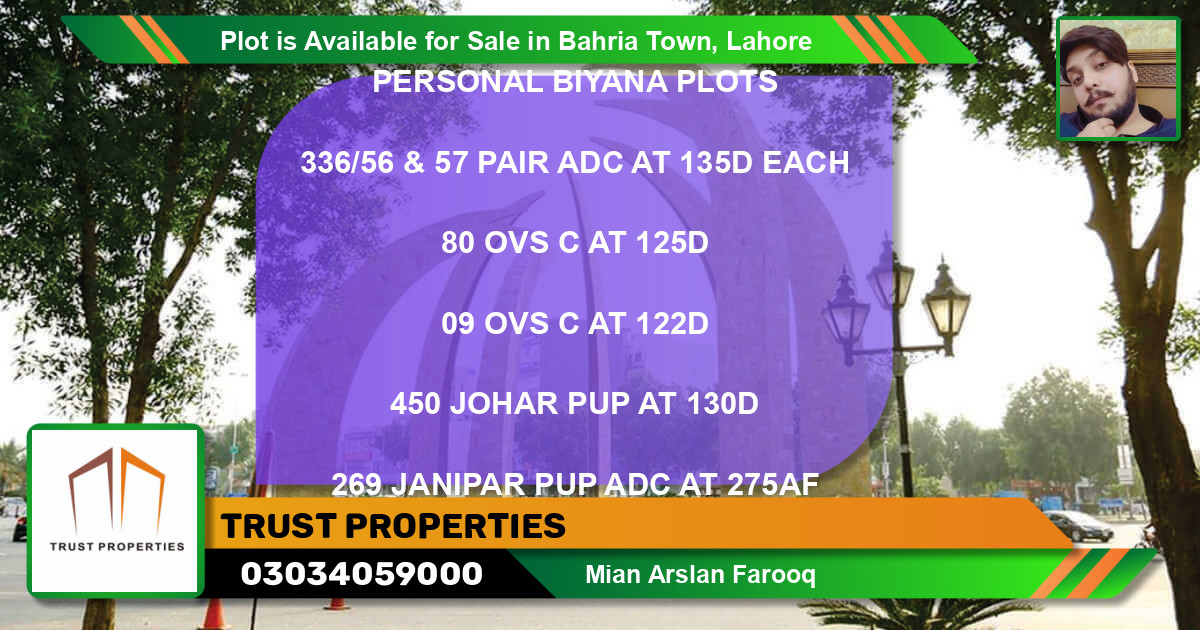 Residential Plot for Sale in Bahria Town, Lahore - (BP-90814)