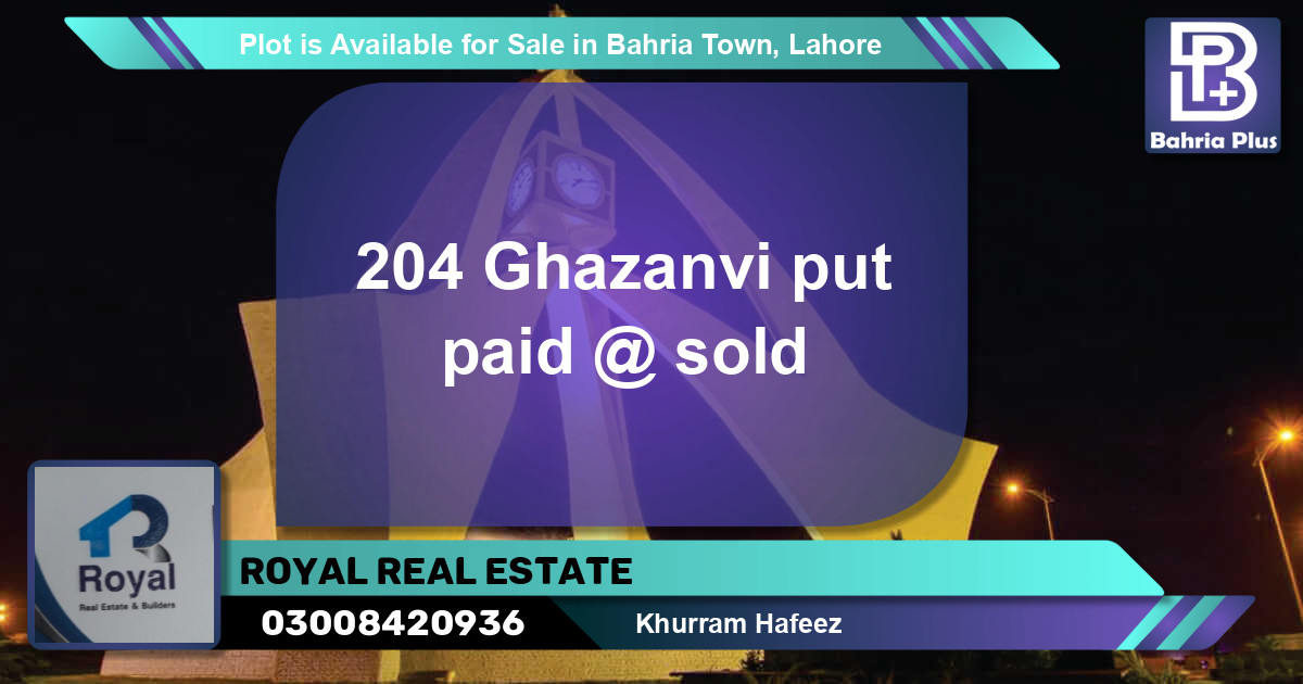 Residential Plot for Sale in Bahria Town, Lahore - (BP-90816)