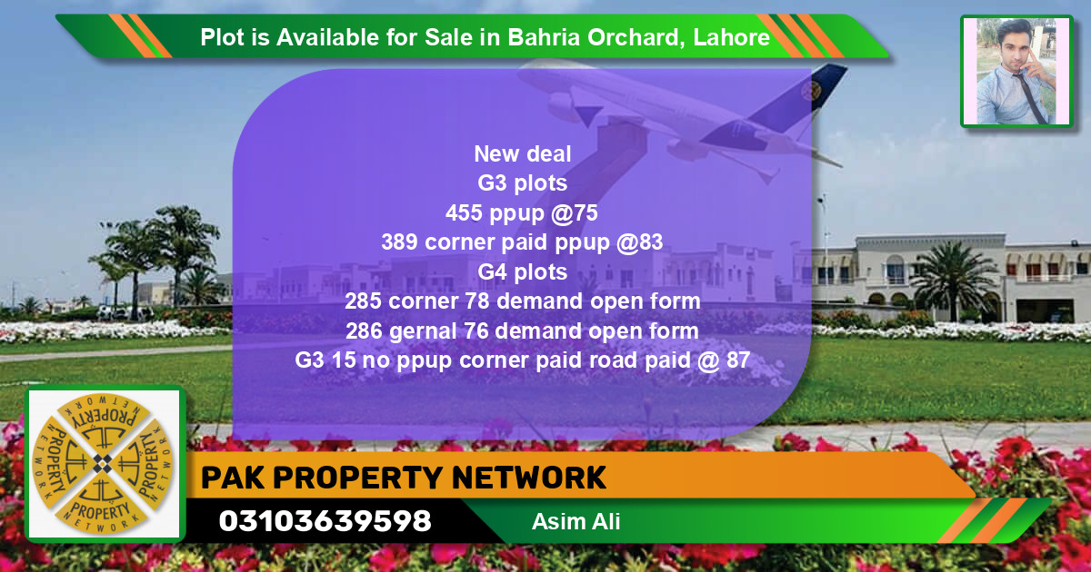 Residential Plot for Sale in Bahria Orchard, Lahore - (BP-90821)