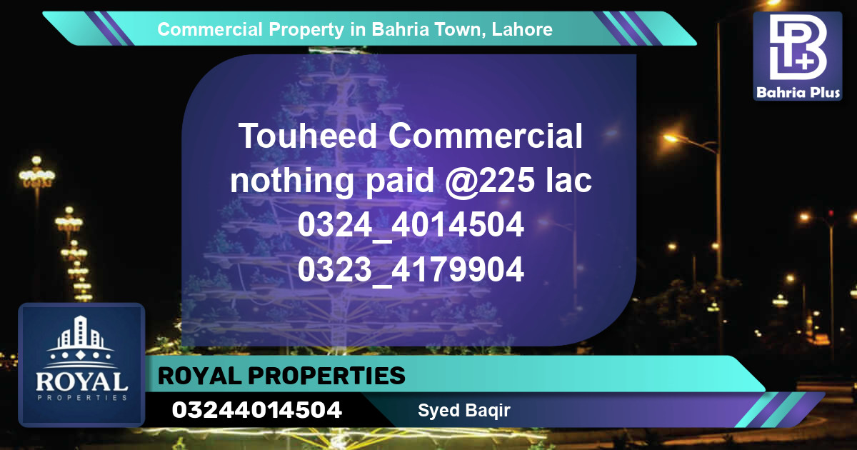 Commercial Property for Sale in Bahria Town, Lahore - (BP-90827)