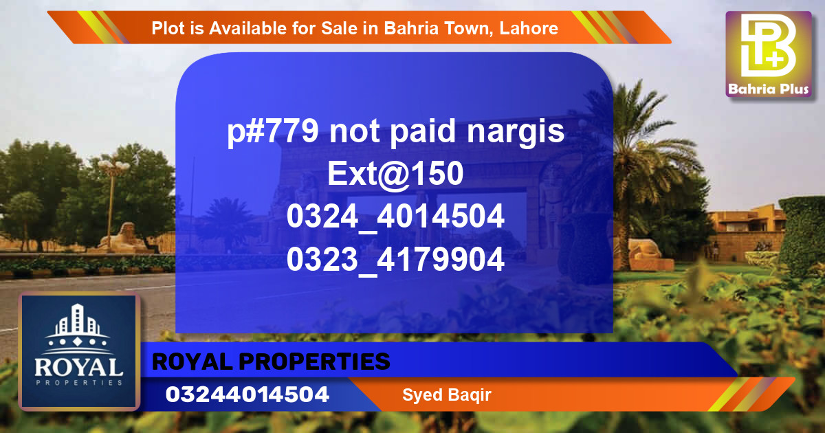 Residential Plot for Sale in Bahria Town, Lahore - (BP-90834)