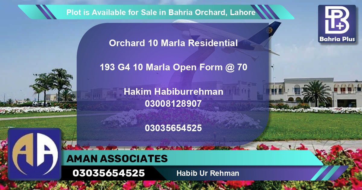 Residential Plot for Sale in Bahria Orchard, Lahore - (BP-90847)