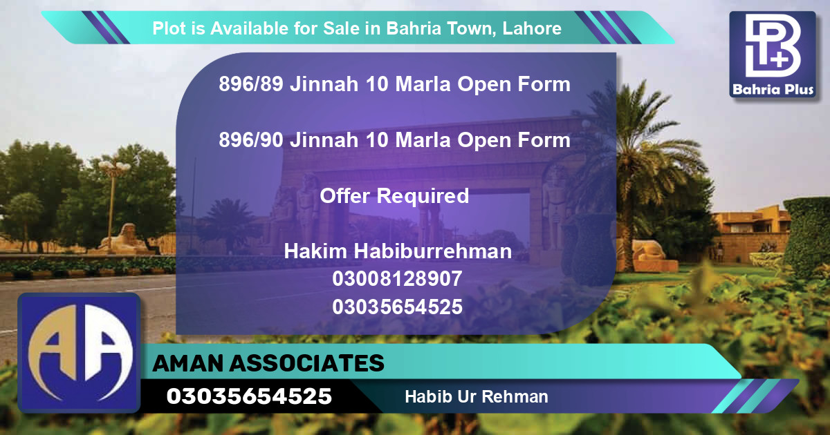 Residential Plot for Sale in Bahria Town, Lahore - (BP-90857)