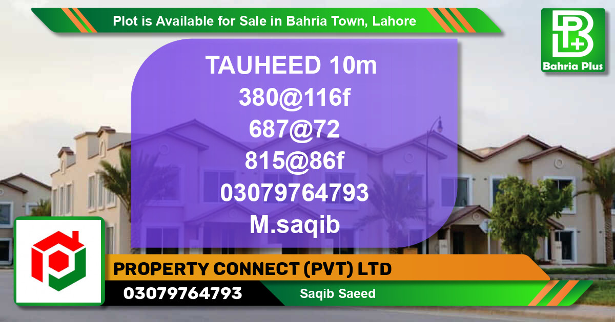 Residential Plot for Sale in Bahria Town, Lahore - (BP-90906)