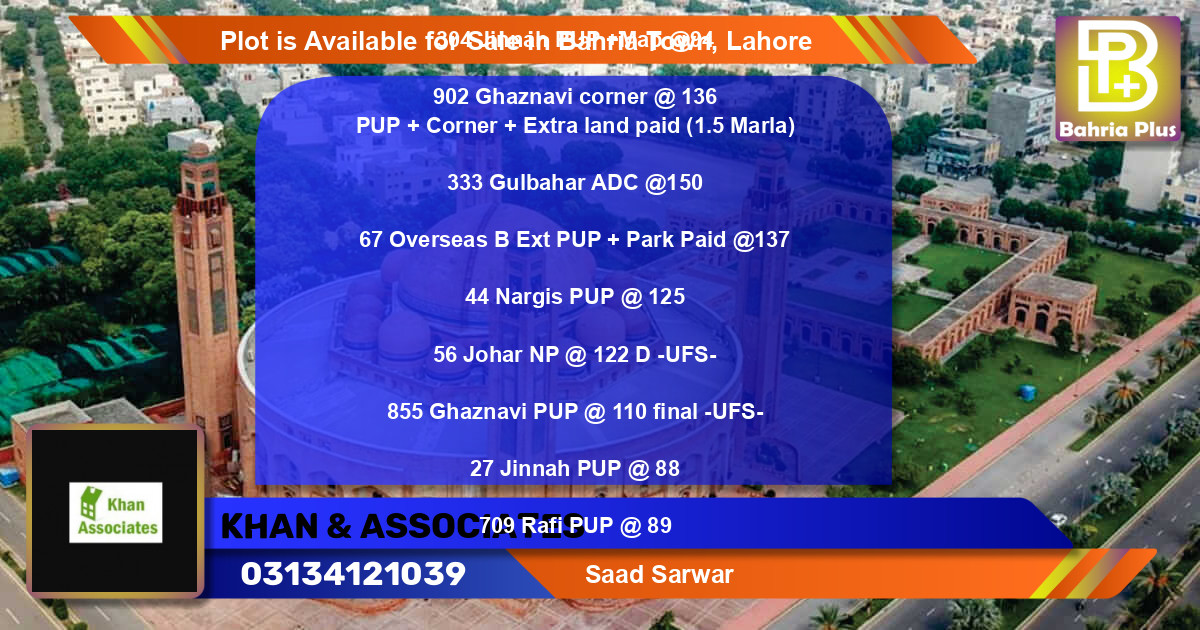 Residential Plot for Sale in Bahria Town, Lahore - (BP-90910)