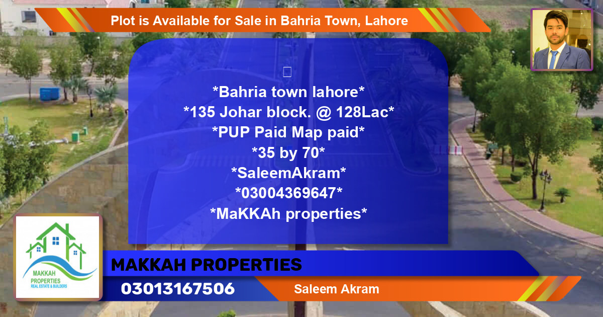 Residential Plot for Sale in Bahria Town, Lahore - (BP-90925)