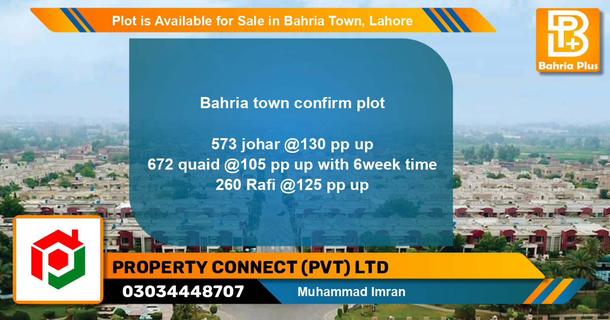 Residential Plot for Sale in Bahria Town, Lahore - (BP-90939)
