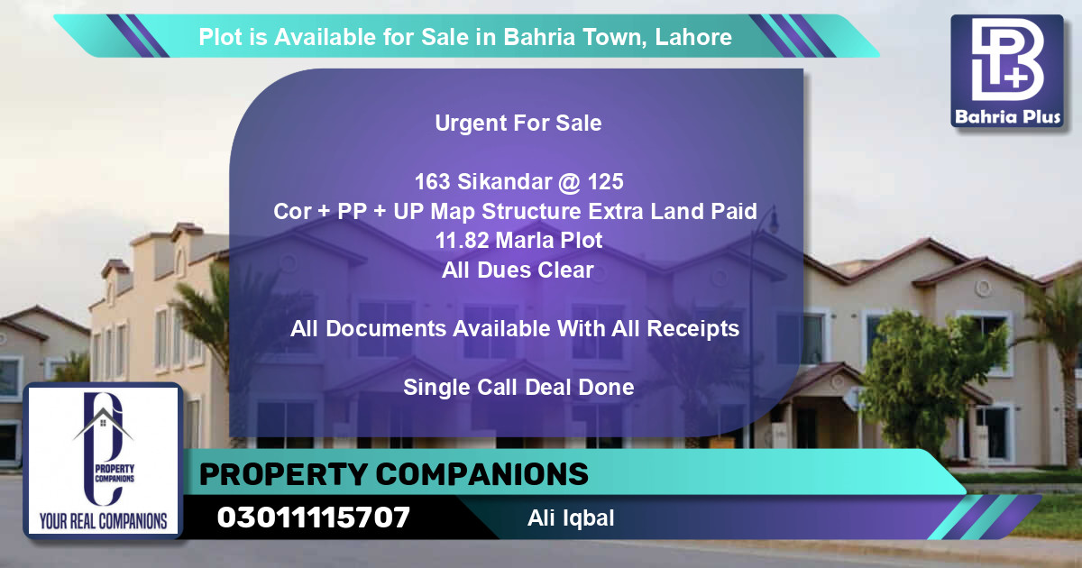 Residential Plot for Sale in Bahria Town, Lahore - (BP-90940)