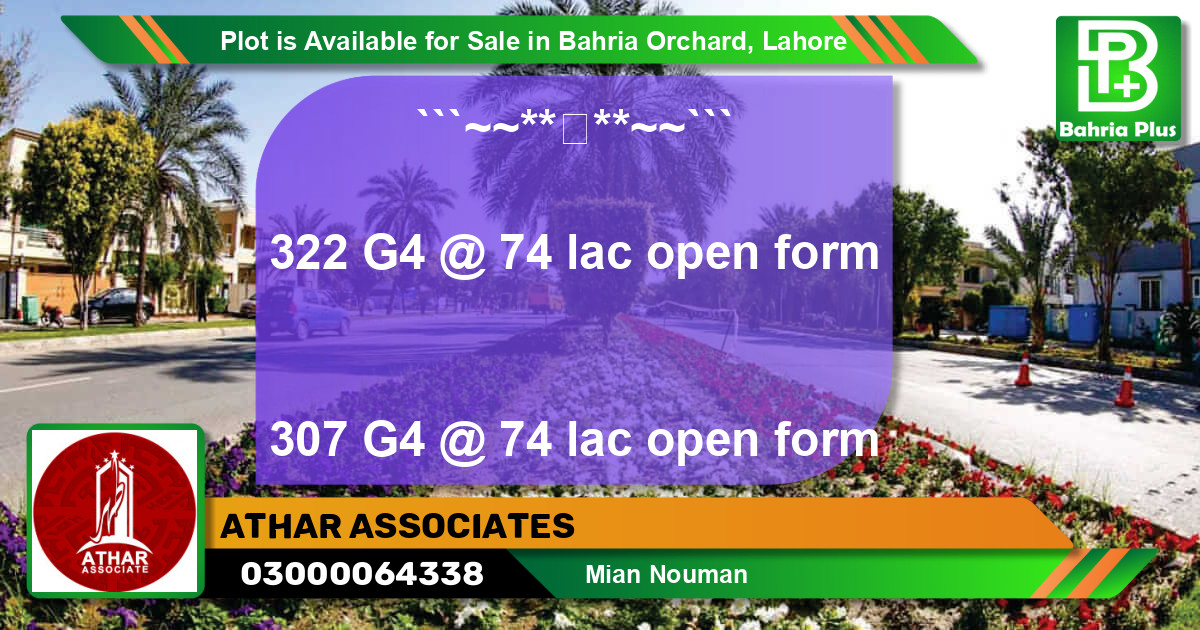 Residential Plot for Sale in Bahria Orchard, Lahore - (BP-90945)