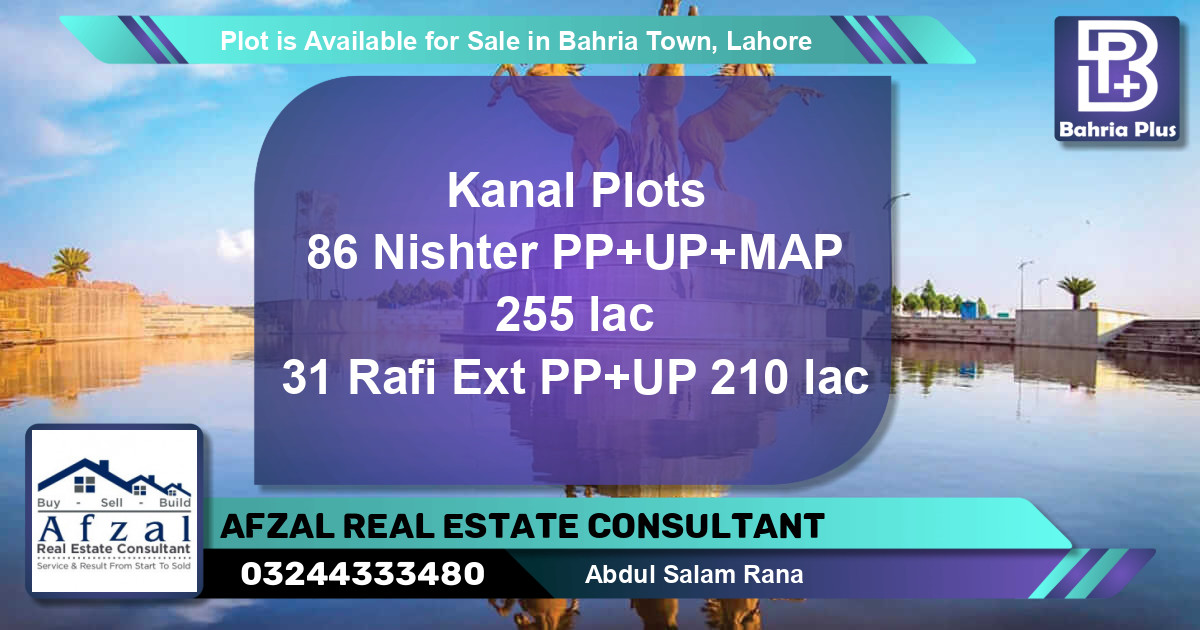 Residential Plot for Sale in Bahria Town, Lahore - (BP-90954)