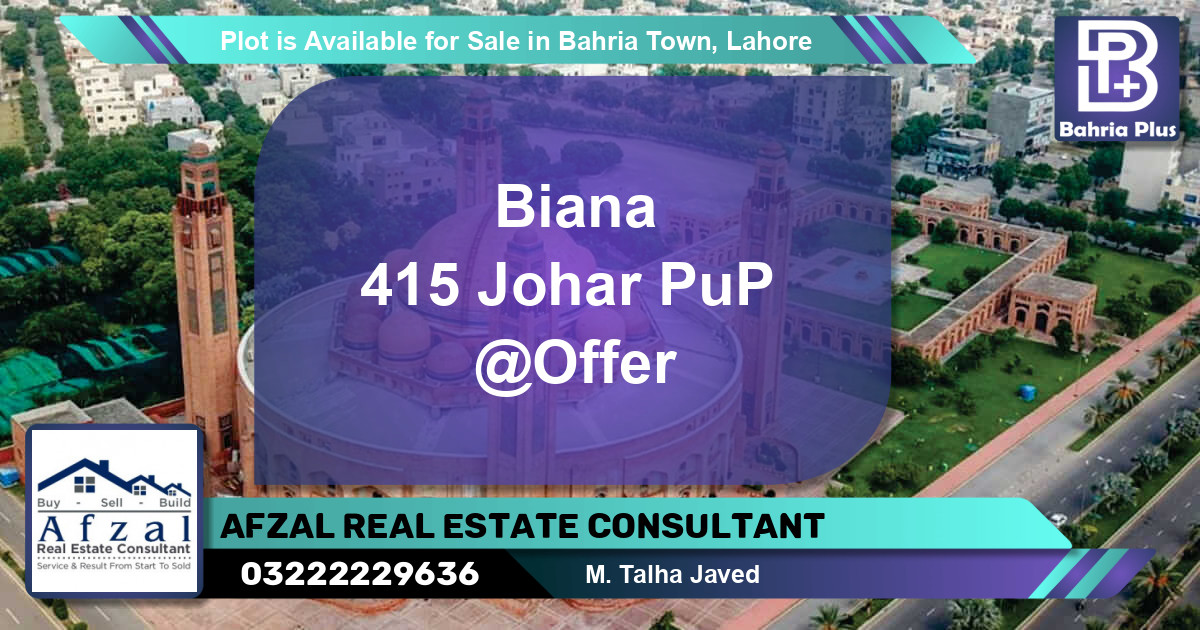 Residential Plot for Sale in Bahria Town, Lahore - (BP-91032)