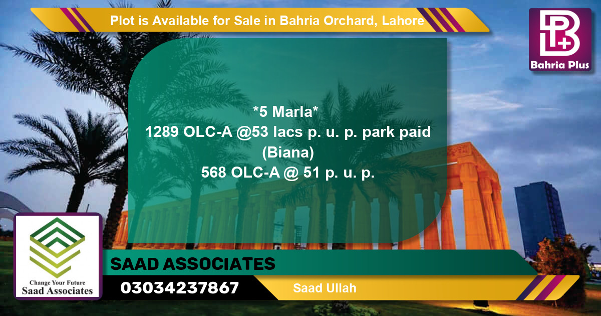 Residential Plot for Sale in Bahria Orchard, Lahore - (BP-91087)