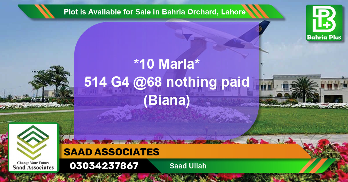 Residential Plot for Sale in Bahria Orchard, Lahore - (BP-91090)