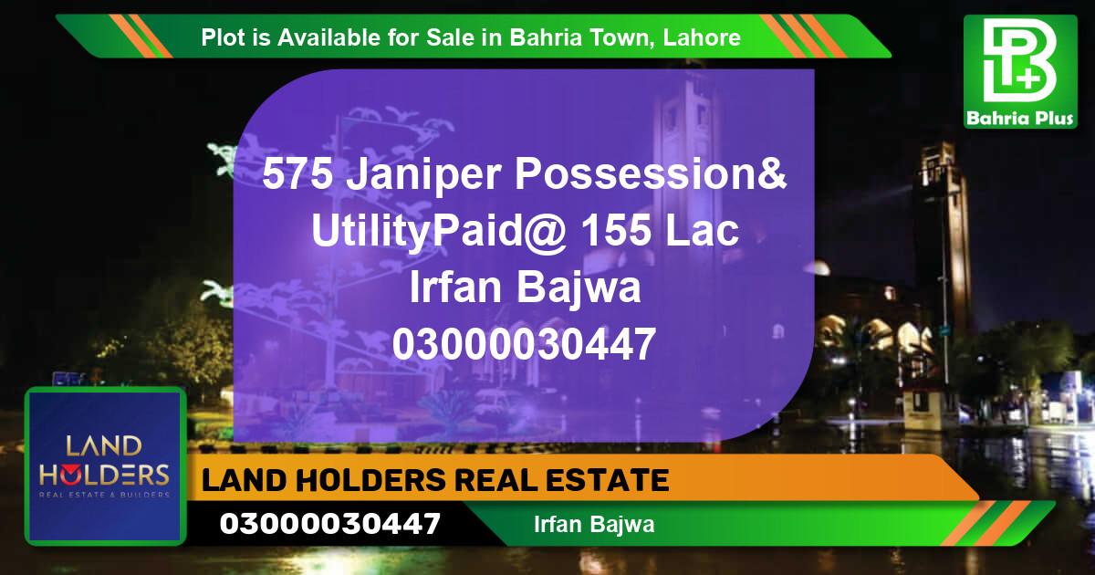 Residential Plot for Sale in Bahria Town, Lahore - (BP-91130)