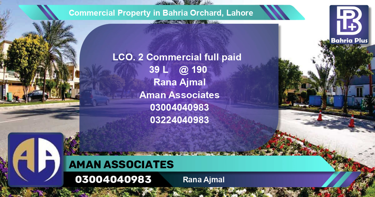 Commercial Property for Sale in Bahria Orchard, Lahore - (BP-91147)