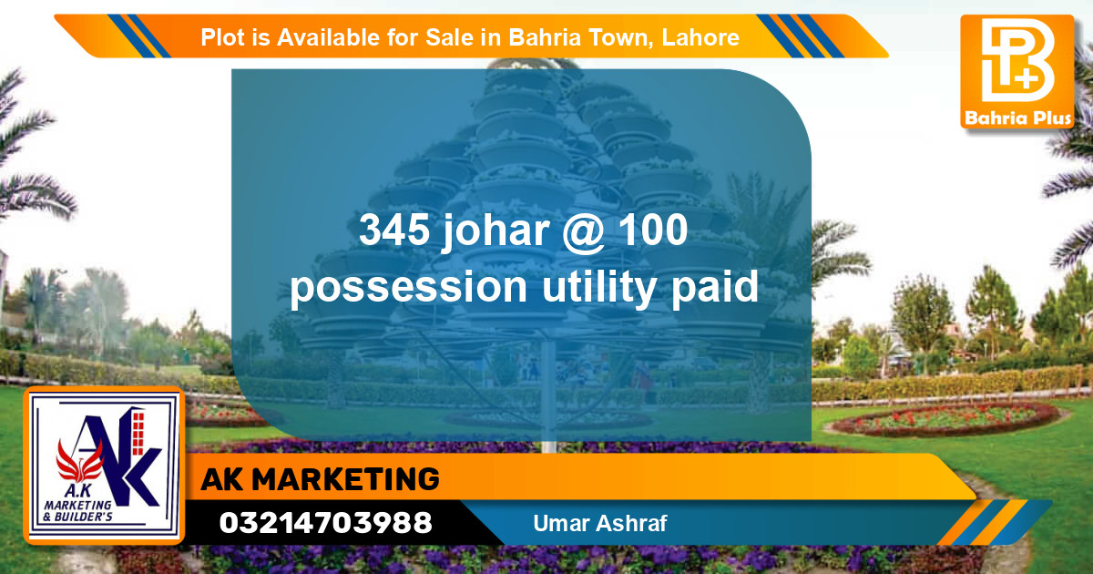 Residential Plot for Sale in Bahria Town, Lahore - (BP-91158)