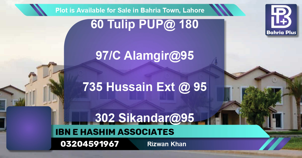 Residential Plot for Sale in Bahria Town, Lahore - (BP-91176)
