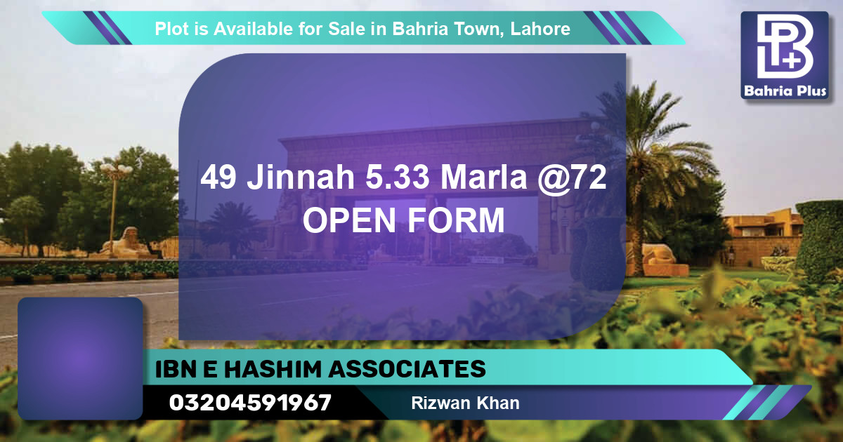 Residential Plot for Sale in Bahria Town, Lahore - (BP-91181)